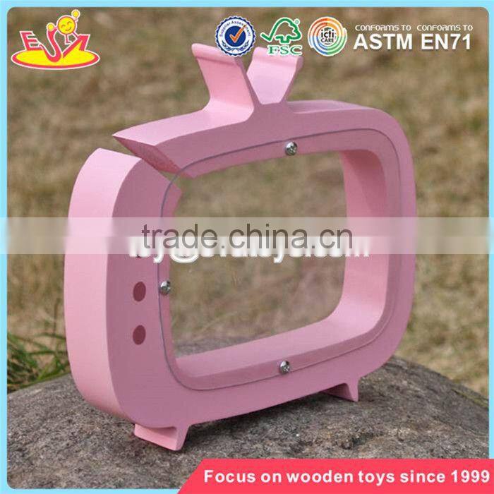 wholesale TV shape girls wooden coin bank best deisgn lovely wooden coin bank with logo customize W02A253
