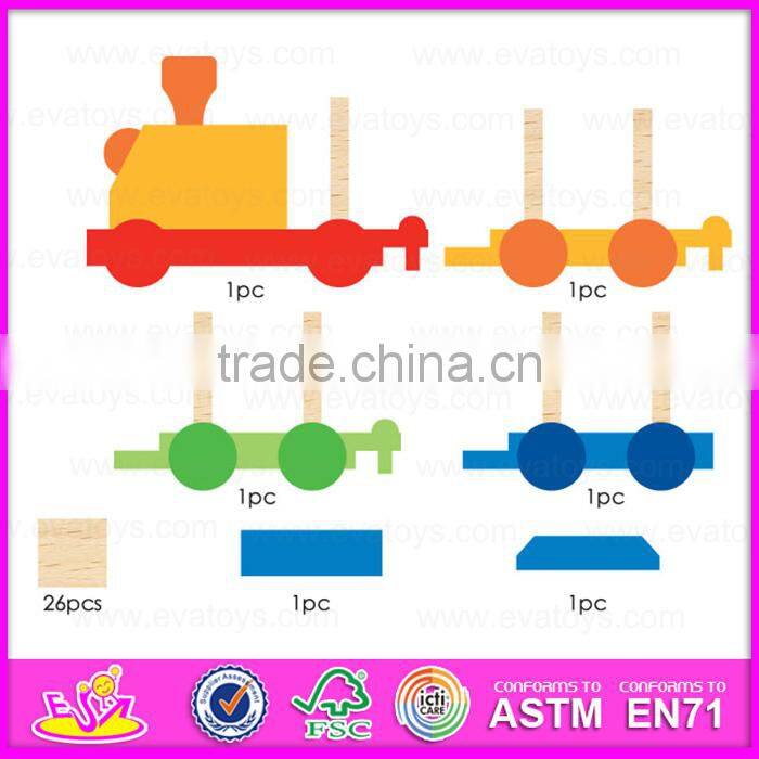 Colourful ABC letters wooden rotational train pull along toy,Best selling wooden ABC train toy with blocks W05C027