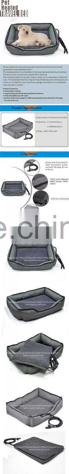 Indoor Heated Dog Bed Sleeper with Cushion for a Warm and Comfortable Pet Bed - Grey - 20 x 20 x 6"