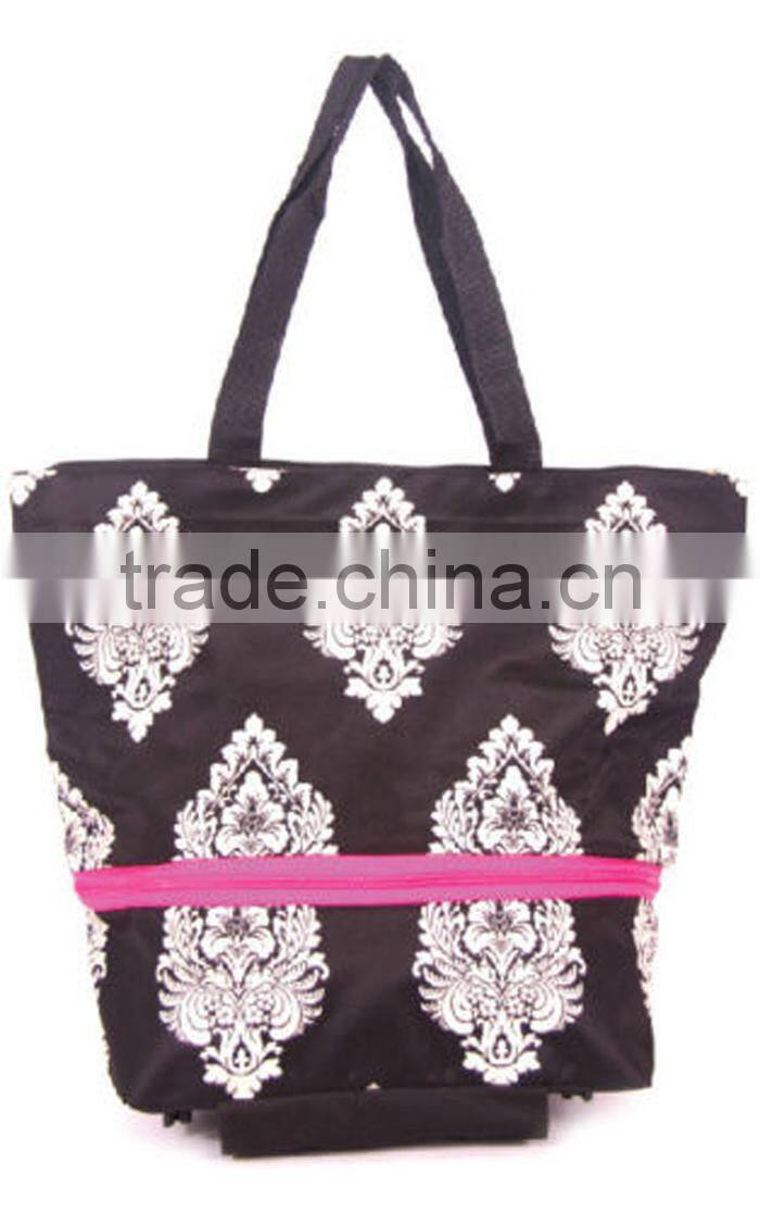 Shopping bag on Wheels expandable to lightweight Roller Bag with free Id Holder