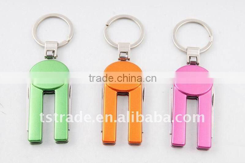 2014 Mini Cute design LED metal utility keychain gift knife K132A.