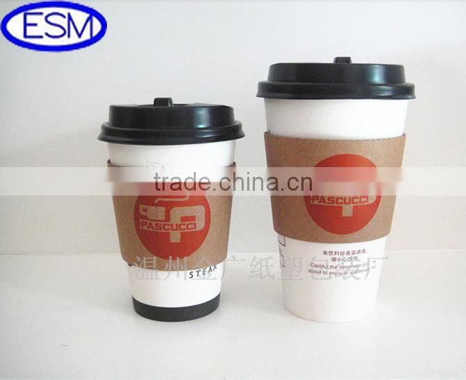 disposable printed tea heat resistance cup sleeve custom printed paper sleeves