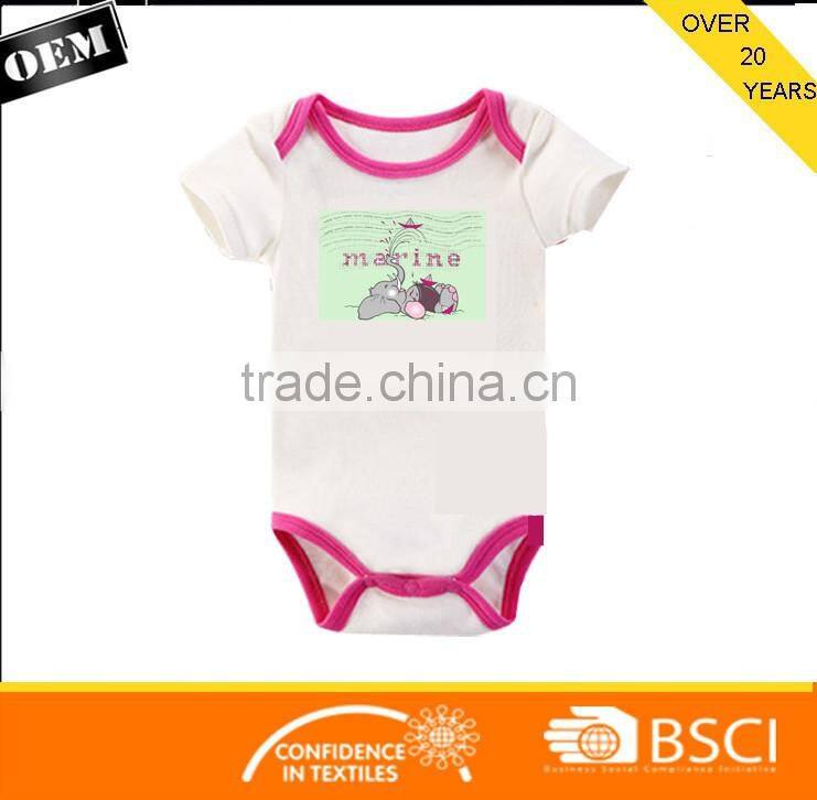 Newborn Clothes Short Sleeve Infant Product cotton Baby Romper with printing