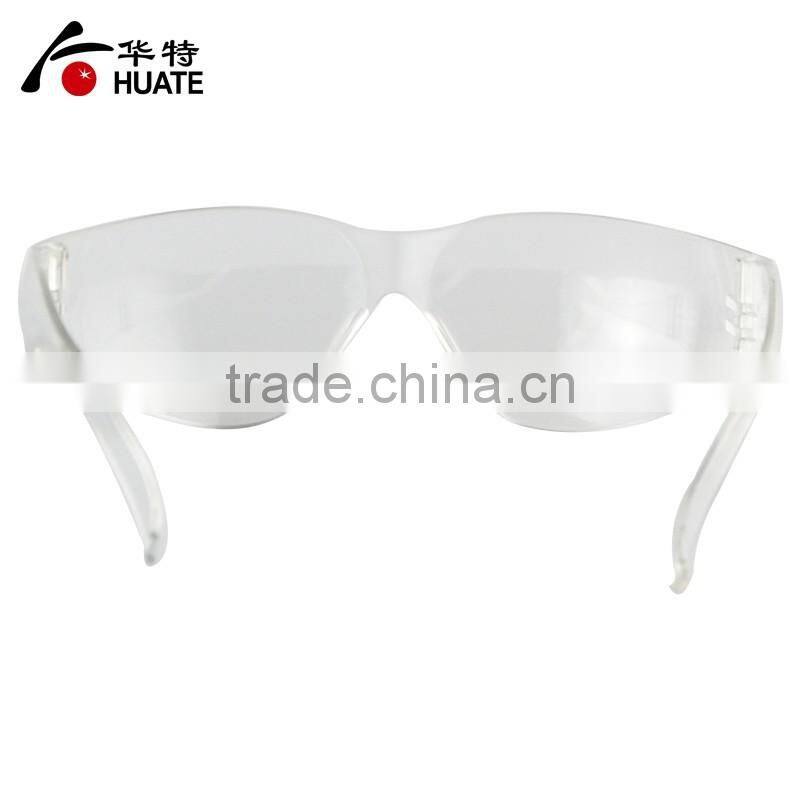 Custom colorful temples clear PC safety glasses,transparent safety glasses