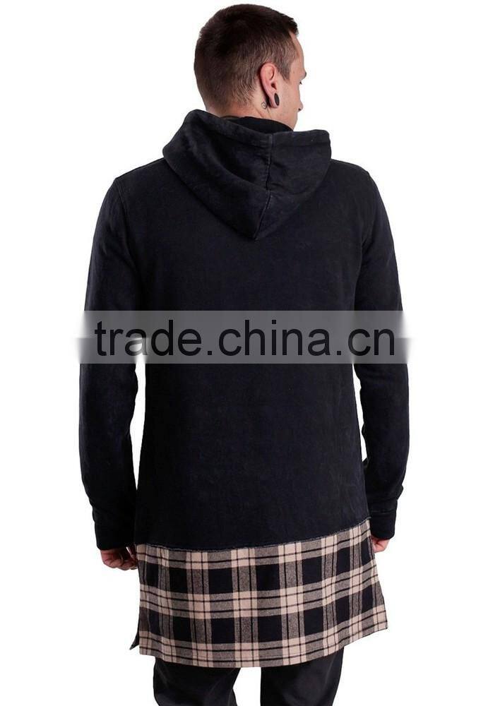 Bulk black fashion extra long thick hoodie tall hoodies