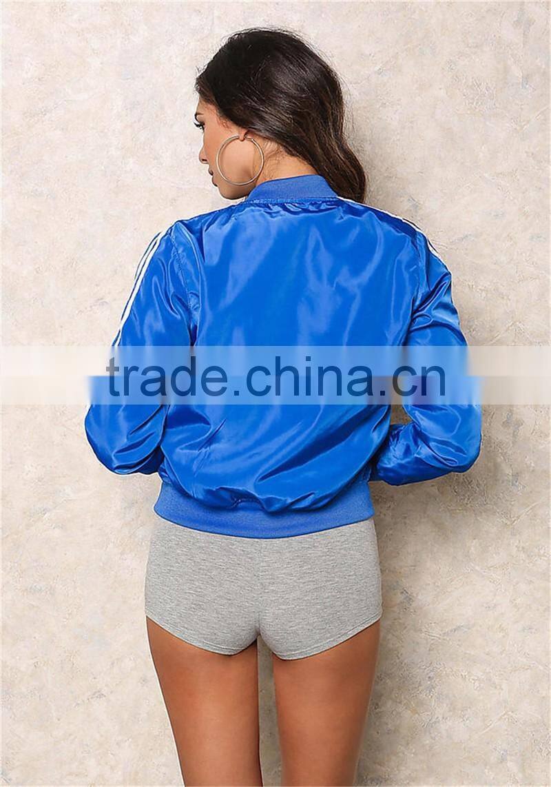 MGOO Custom Oversized Women Fashion Jackets Long Sleeves Casual New Arrival Zip Up Coat 2017 Cheap Price