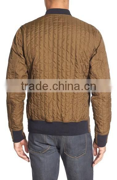 OEM Men'S Clothing Lightweight Nylon Custom Quilted Bomber Jacket