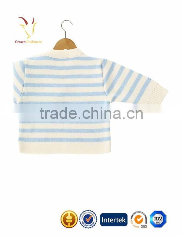 2016 New Fashion Crew Neck Knit Baby Sweater Baby Cashmere Sweater with Striped
