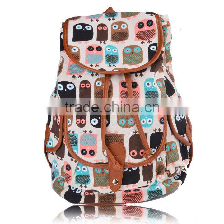 New Women Girl Canvas Rucksack Vintage Flower Backpack School Book Shoulder Bag SV004106#