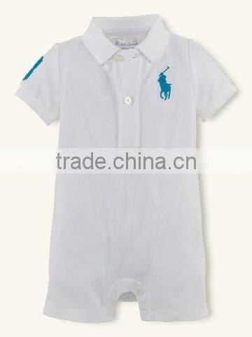 Many Colors Small Lapel Short Sleeve Baby Boy Apparel Clothes Set Romper