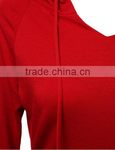Custom made blank elongated solid color pullover hoodies