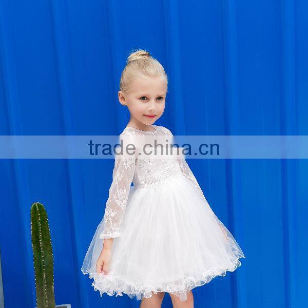 Baby Girls Fall Lace Long Sleeve White Tutu Dress