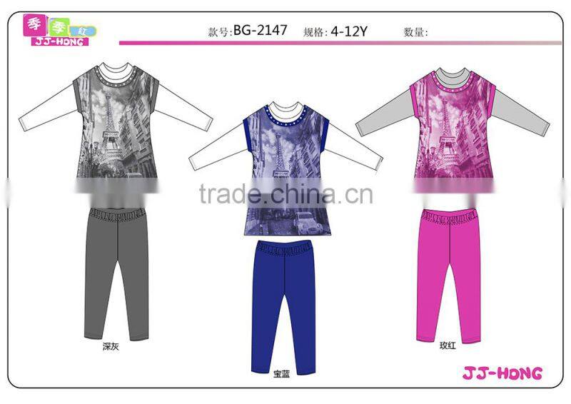 Girl's knit sports set double sleeve wholesale lot