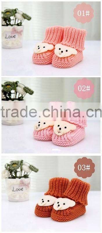 Fashion knitting wool baby shoes crochet casual baby shoes