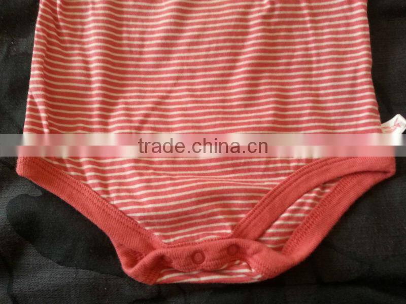 Fashion Hot Summer Stripe Red Baby Girl Bodysuits