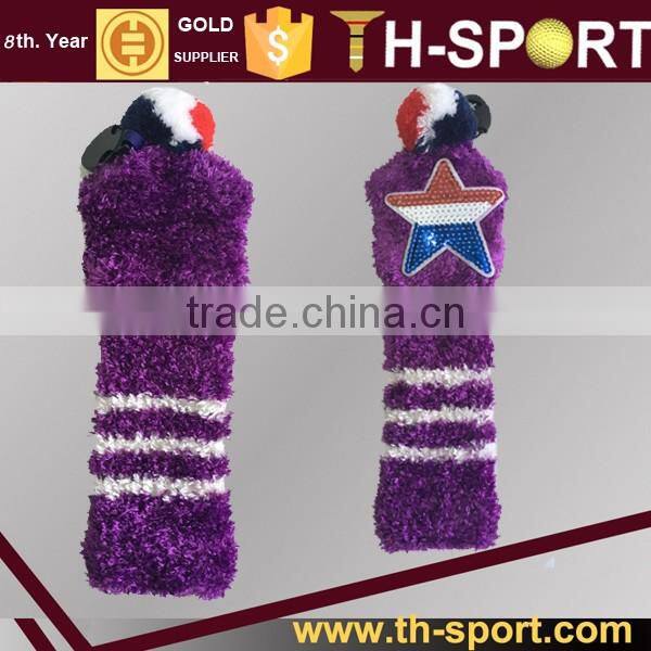 Soft POM POM golf headcover with Custom logo