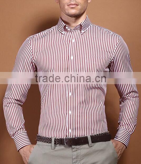 Men fashion designer shirts delicate vertical stripes shirt men