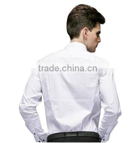 new men's slim fit brand contrast collar button down plain white dress shirt with long sleeves and pocket