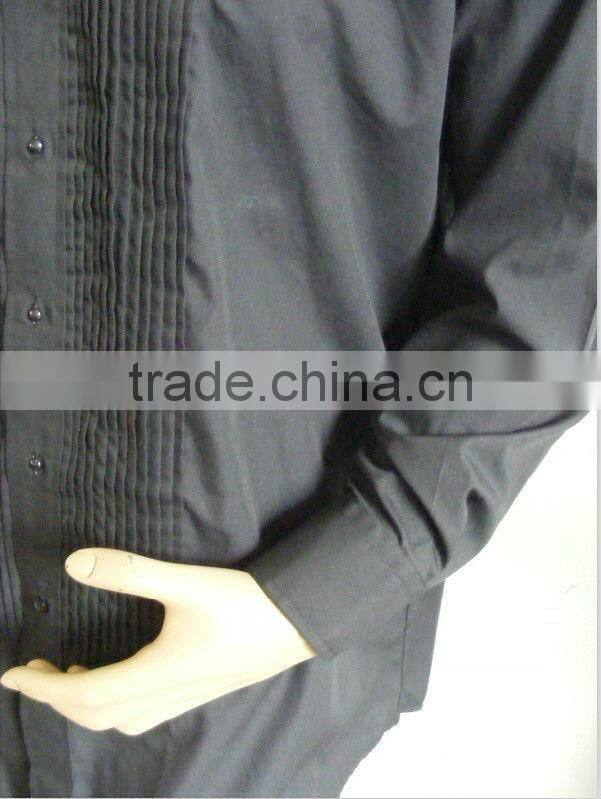 High quality Peachskin Newest Black Wing-tip collar tuxedo shirt for men
