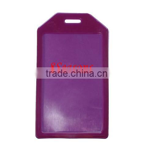 Purple Vertical Polyvinylchlorid ID Cards Badges Holders 10.4cm x5.9cm