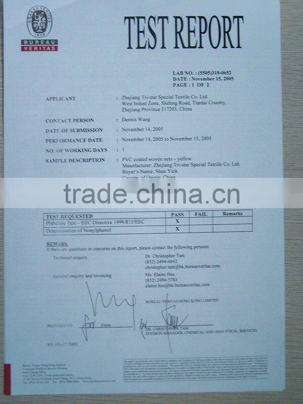 PVC coated mesh fabric for chair