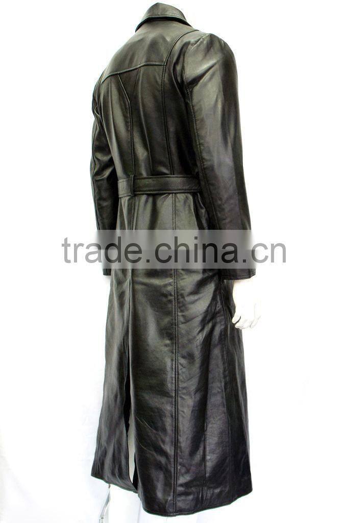 Men Leather Long Coat