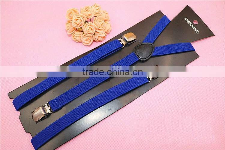 15 Colors 0.6 Inch Clip-on Suspenders Elastic Y-Shape Adjustable Braces