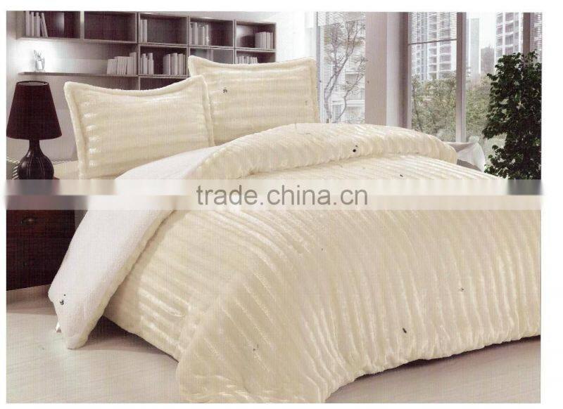 new faux fur match velvet soft quilt with filling for european market