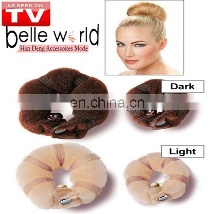 Hot Handwork Knitted Nylon Button Hot Buns as Seen on TV Hair Donut Maker