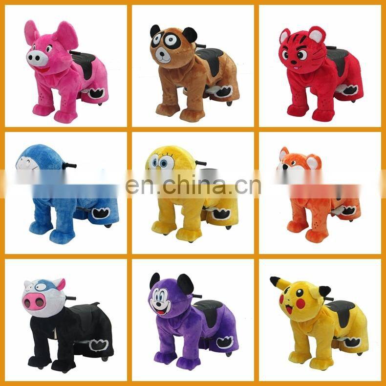New design!!!HI CE funny electronic ride on horse cars for kids,plush toys animal ride on wheel for park