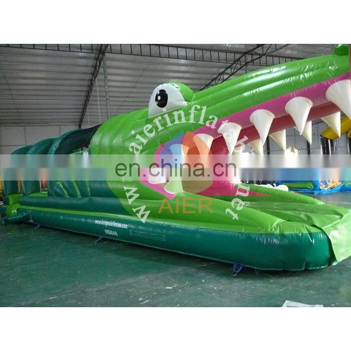Hot sale slide for adult crocodile green large inflatable slide water slide