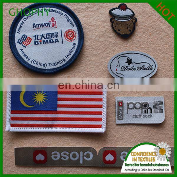 2015 Good Quality Private Woven Custom Hat Label With Low Price