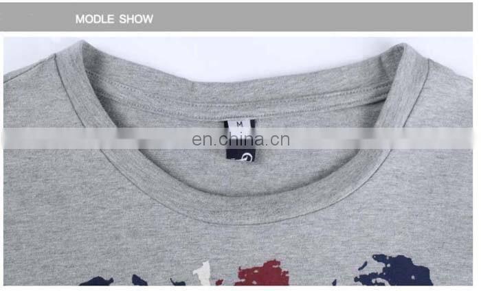 Large Size Men T Shirt 5XL Flag Printing Design T-shirt Men Long Sleeve Fashion European American Style Camisetas Gray White