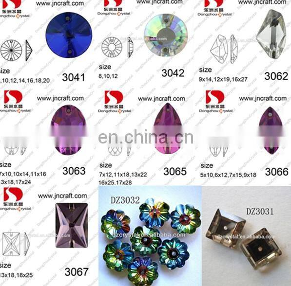 DZ-3065 drop shape crystal ab color sew on rhinestones for clothing