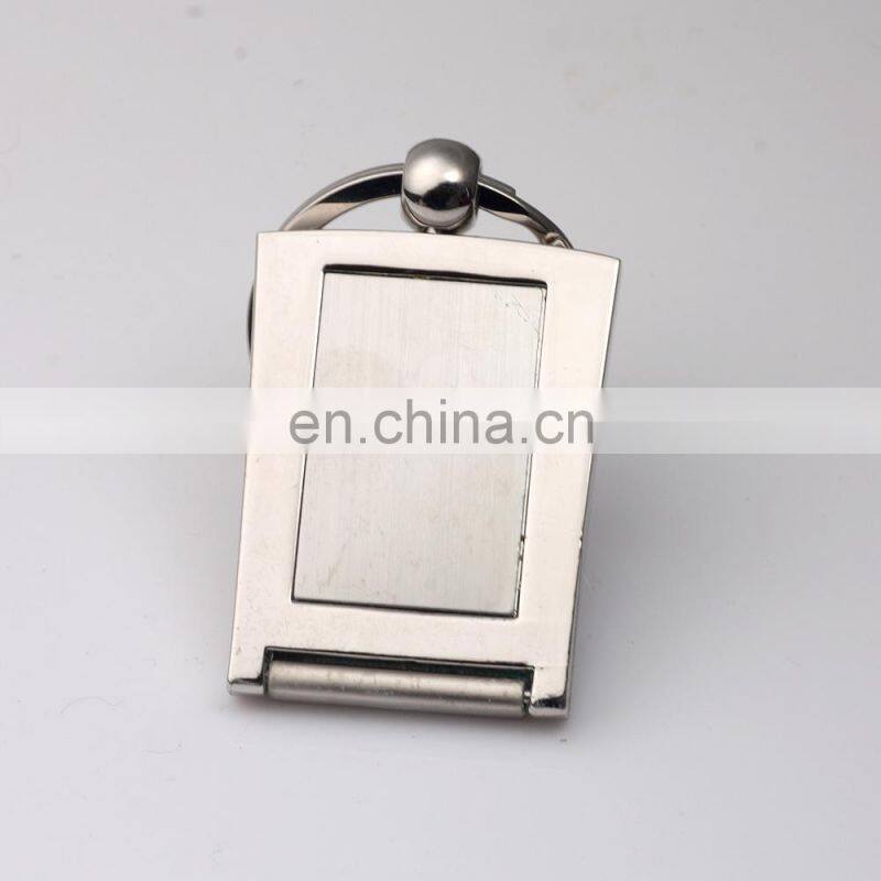 metal custom logo photo frame keychain
