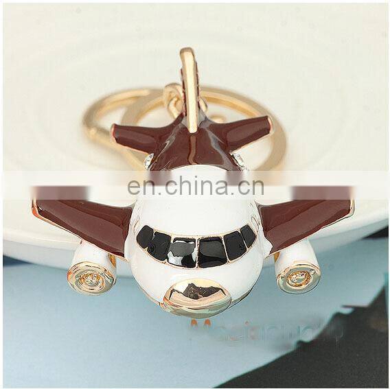 WHOLESALE PLANE WOMEN GIFT CTYSTAL AIRCRAFT KEYCHAIN