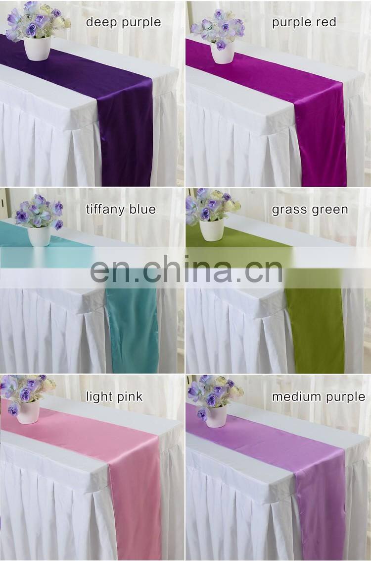 factory hot selling 100%ployester satin table runner for wedding