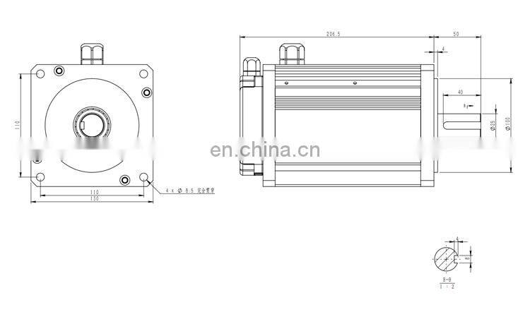 230Vac 3000W 3000RPM BLDC temperature sensor brushless dc motor