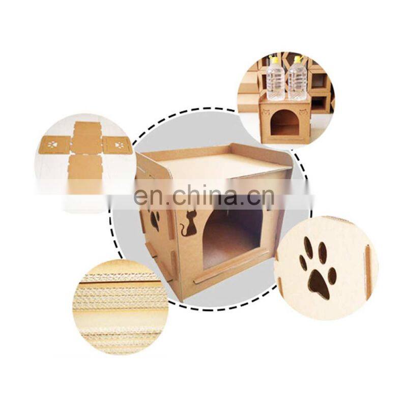 Wholesale Eco Friendly Large Removable Big Indoor Cardboard Cat Bed House