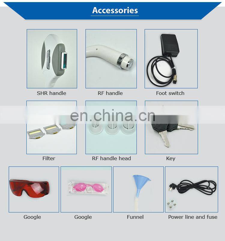 Best Selling Multifunction ipl+rf shr Hair Removal Beauty Salon Machine