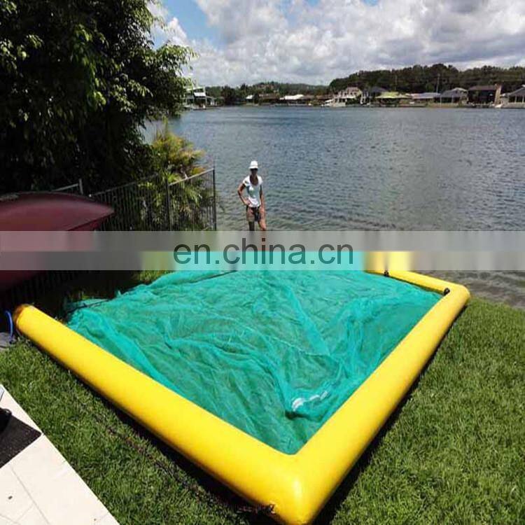 PVC sea floating inflatable swimming pool rectangular inflatable pool with net