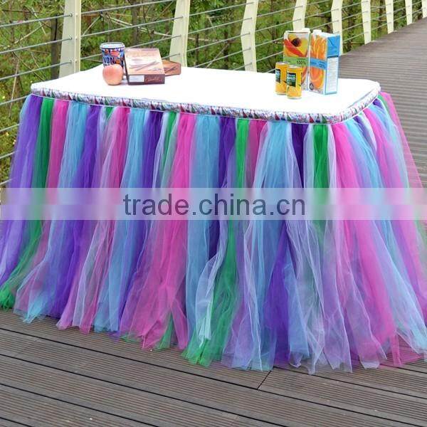 Hot Sale New Customized Tutu Tableware Tulle Table Skirt Party Wedding Decorations Best Price Gift SD103