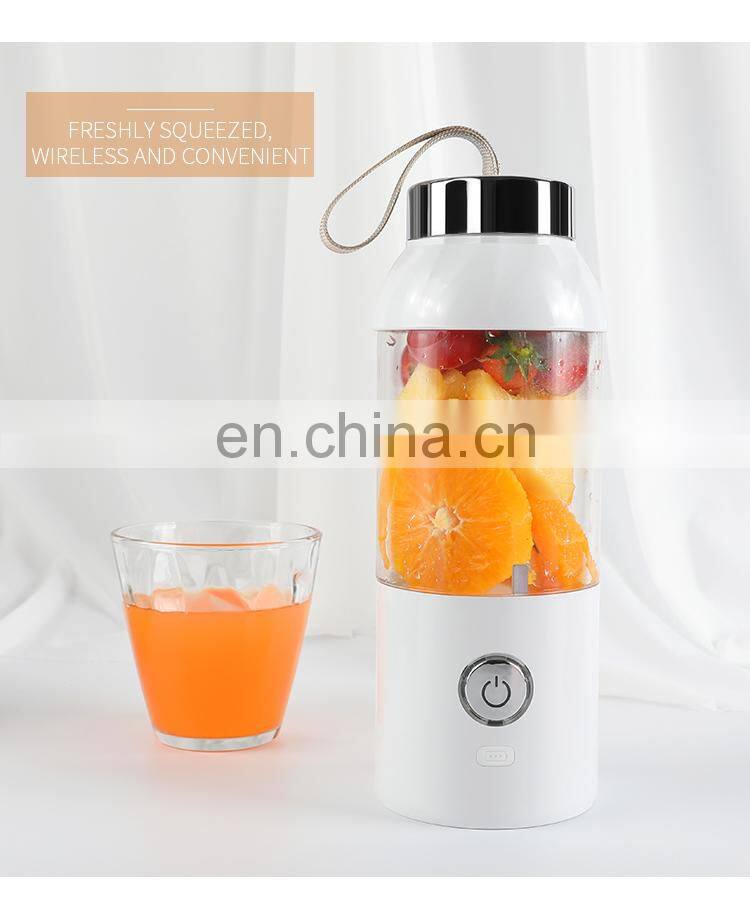 2021 New USB Rechargeable 7.4V Powerful Fruit Smoothie Mixing Portable Blender Juicer with Bottom Cover