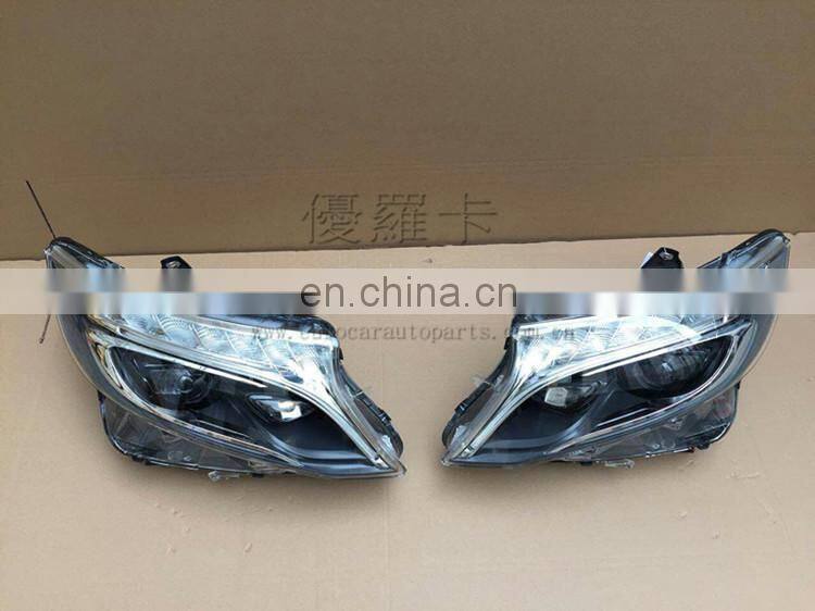 High quality headlights for V class w447 front lamp with led day running lights led turning lights fit for 2017 2016 w447