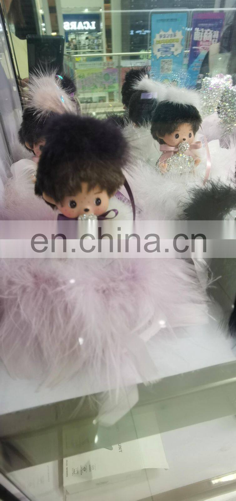 Christmas gift flash crystal Rhinestone cute dog pendant key chain creative sparkling complete with diamond dog keys