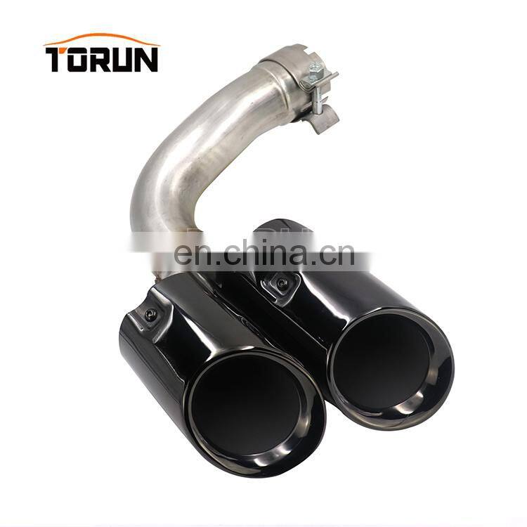 Hot sale high quality Universal oval bulk exhaust end pipe for porsche 18 Cayenne Round Chroming Black