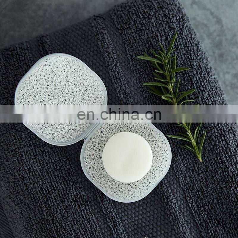 Bath Shower Portable Rounded Transparent Foaming Sponge Travel Soap Container Storage Box