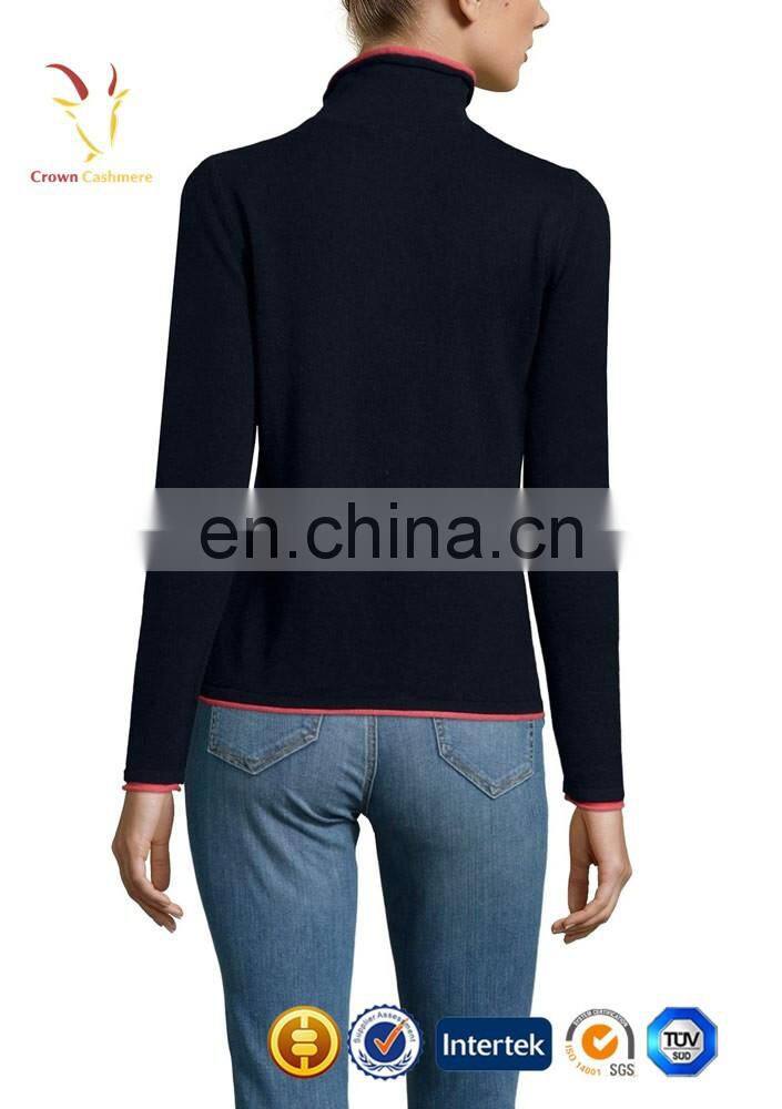 Winter New Fashion Ladies Turtleneck Cashmere Pullover Sweater