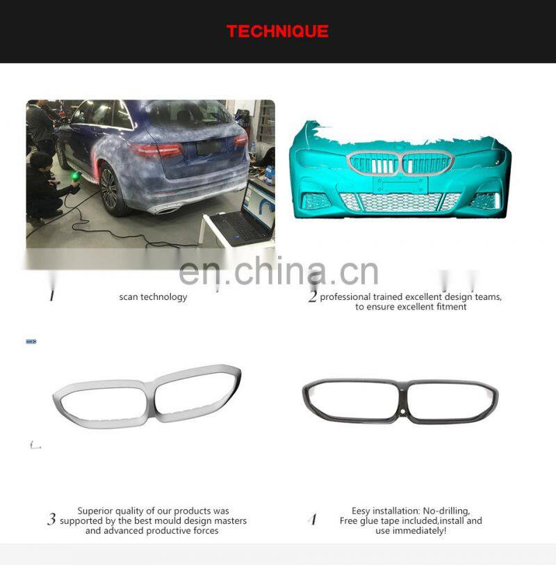 Dry Carbon Fiber G20 Front Grill Cover for BMW 3 Series G20 G28 M-SPORT 2019-2020