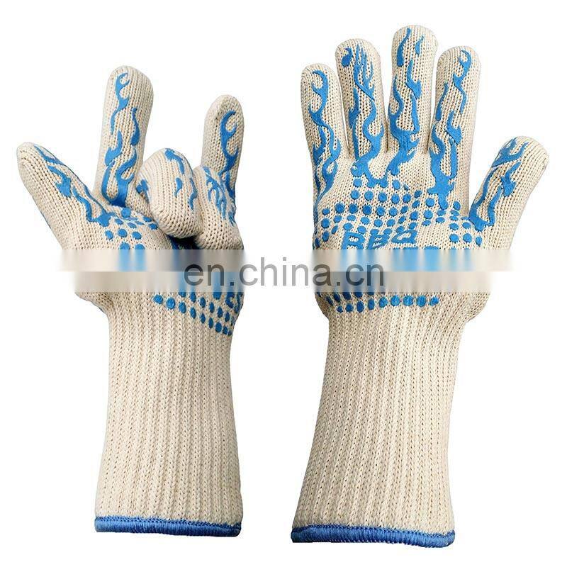 TE101 Insulated 932f aramid bbq Glove extreme heat resistant Barbecue Gloves Oven Mitts